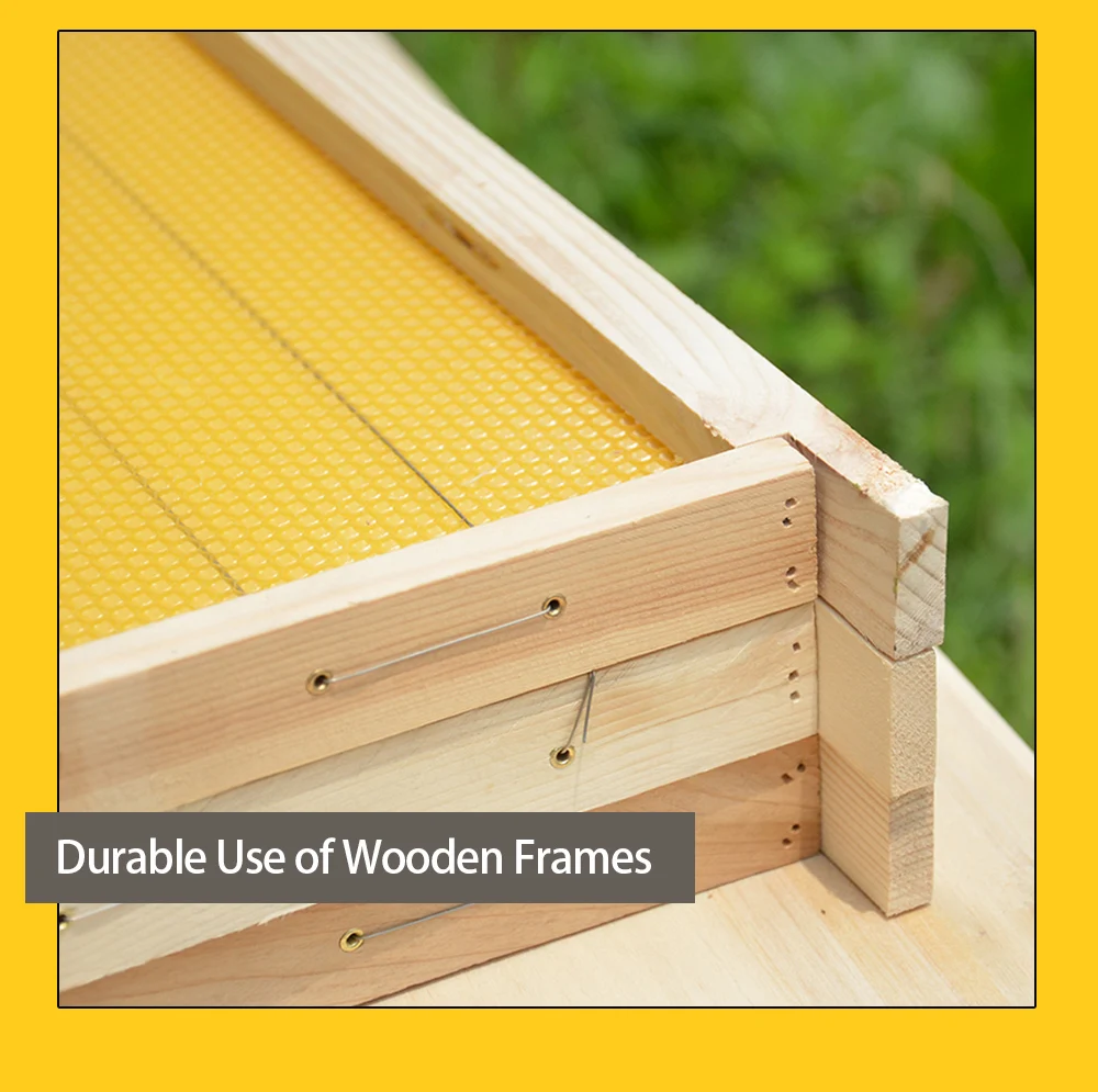 Langstroth Deep Waxed Wood Bee Hive Frames With Wired Beeswax