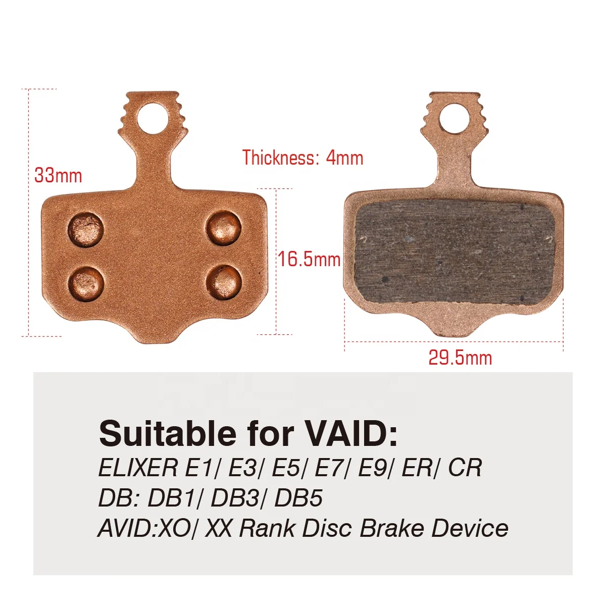2 Pairs Sintered Bike Brake Pads Compatible With Trp Tektro Shimano