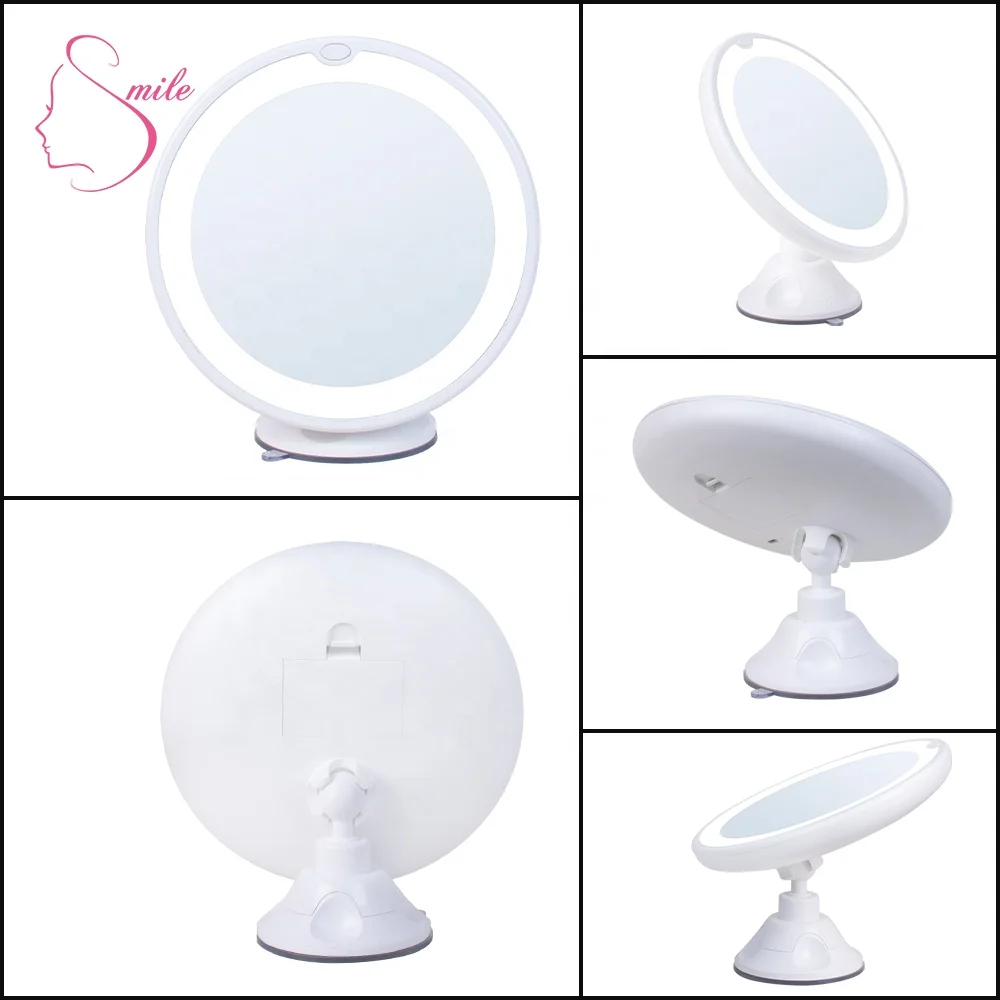 LED Decorative Wall Mounted bathroom Makeup Vanity Glass Round Magnifying 10X Mirror with LED Lights