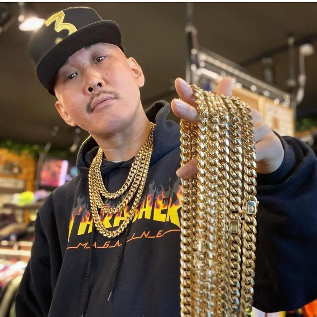 Joyería de Hip hop de acero inoxidable con corte de diamante, chapado ...