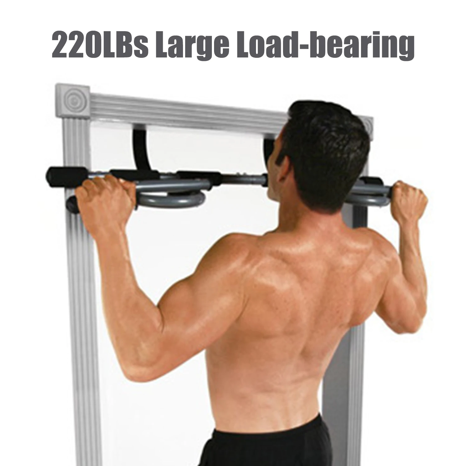 220lb Doorway Pull Up Bar Strength Training Fitness Sit Ups And Dips