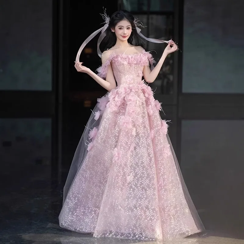 Wholesale evening dress dresses women lady elegant party evening weet pink evening dress long evening dress evening dresses luxury,1 Piece Wholesale evening dress dresses women lady elegant party evening weet pink evening dress long evening dress evening dresses luxury,1 Piece