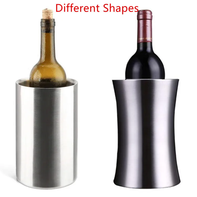 Large Stainless Steel Double Wall Wine Cooler Bucket Stemless Holder Wine Chiller Bucket Insulated Champagne Beer Ice Bucket 