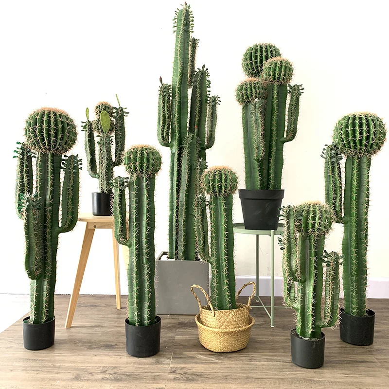 Hot Sale Large Indoor Artificial Green Cactus Plant For Decoration