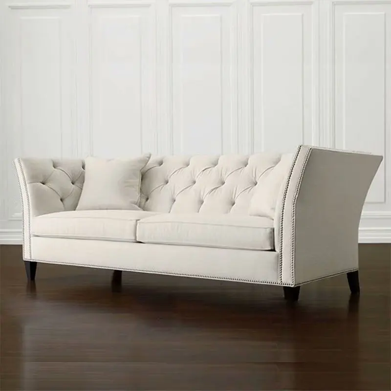 Custom furniture  Cotton and linen fabrics Sitting room fashion 3-person sofa