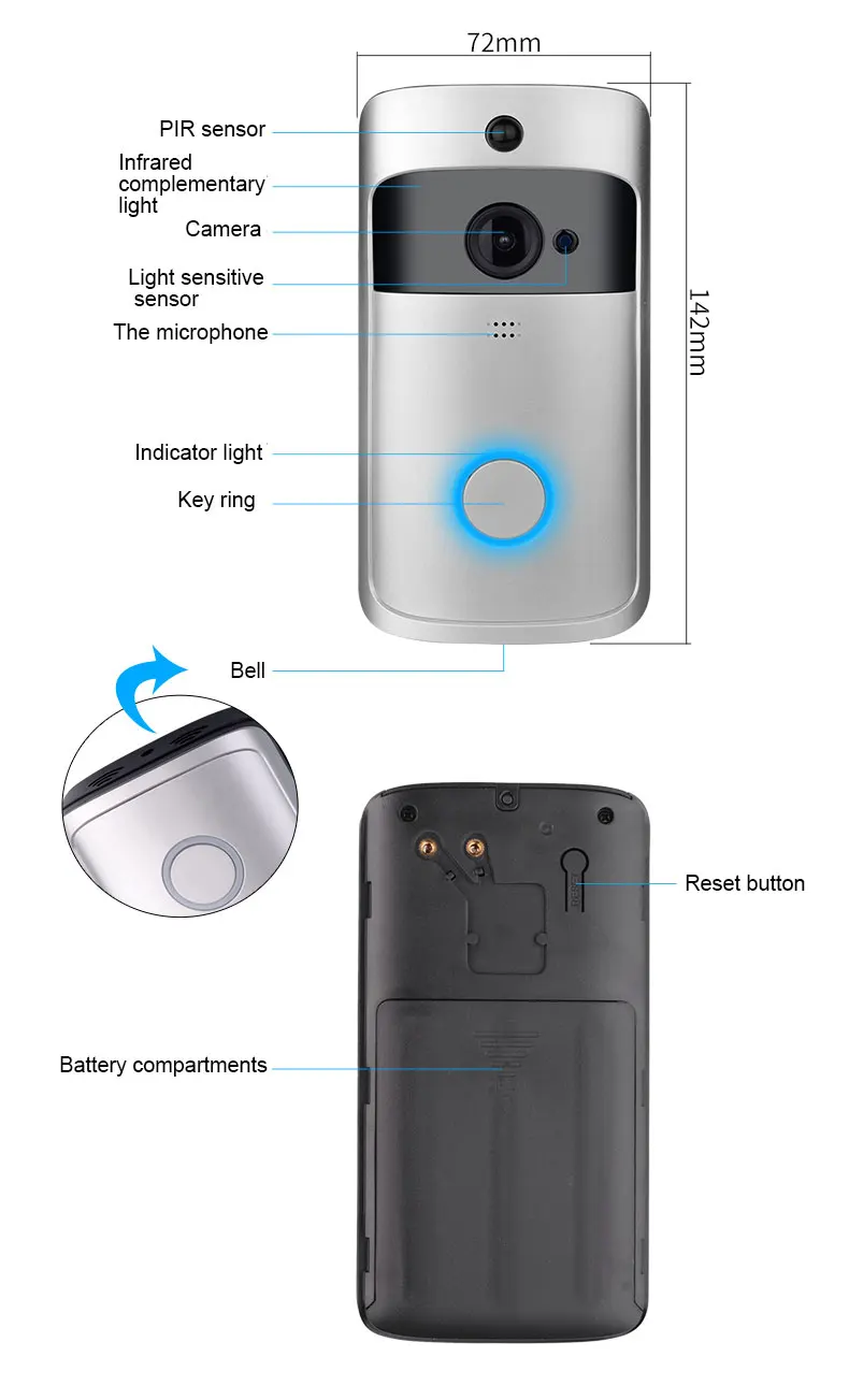 multi apartments video door phone indoor monitor works with iOS Android smartphone