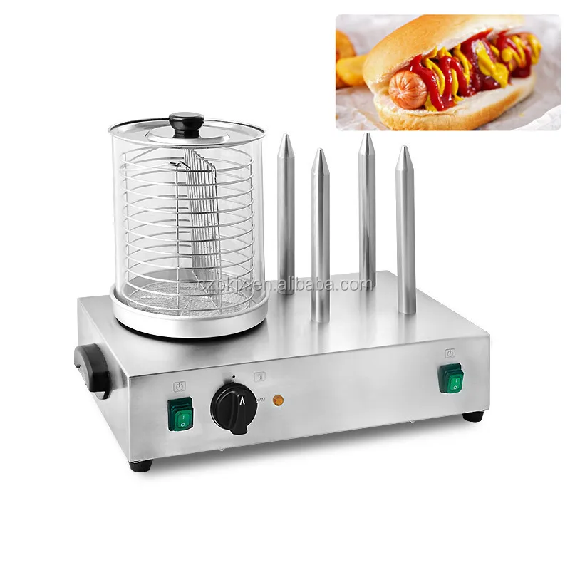 Bun Warmer Hot Dog Maker Macchina Per A Vapore 1500 W Supporto Acciaio 