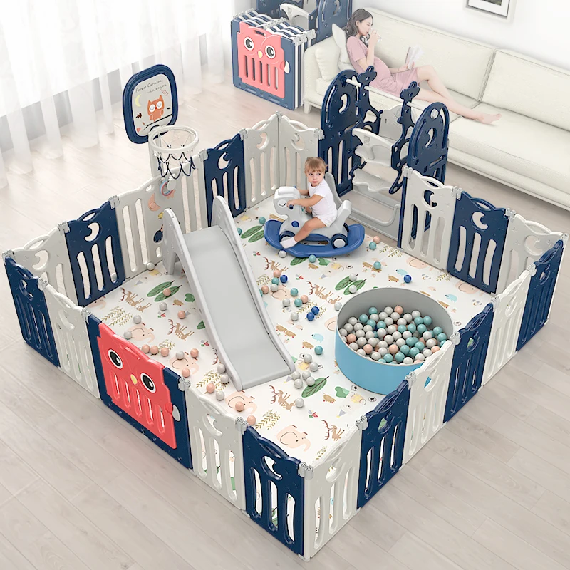 Hot Selling Custom Indoor Playyard Luxury Children Cheap Play Yard Kids Portable Foldable Fence Plastic Baby Safety Playpen supplier