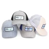 Custom Youth Woven Patches Fish Tag Heather Gray Royal Mesh Hats Men Trucker Cap