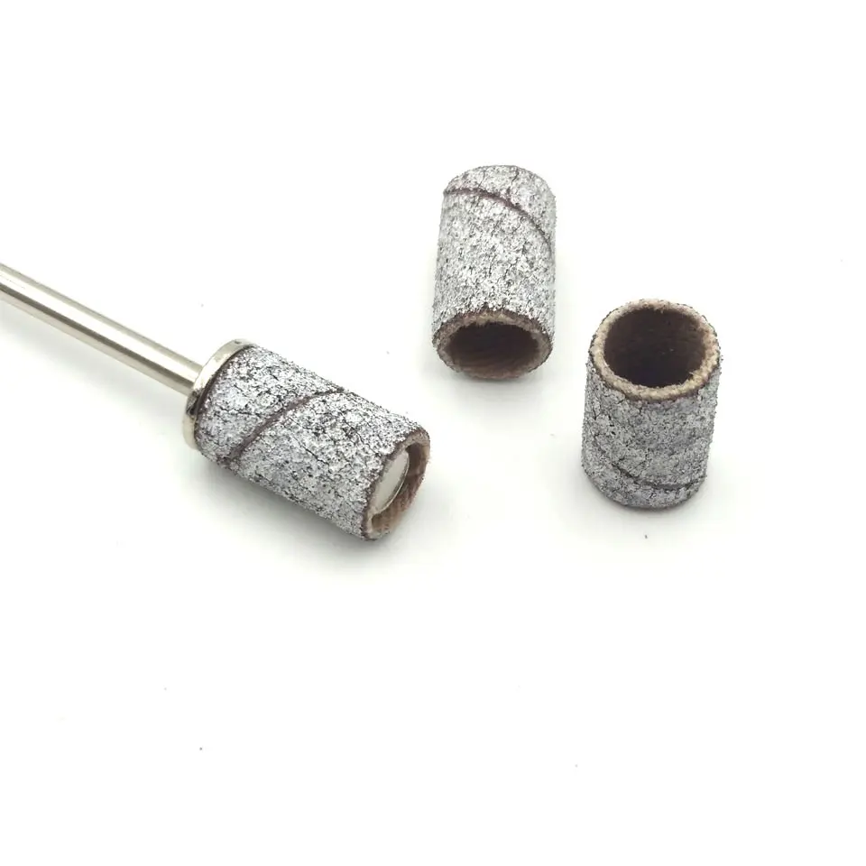 Hytoos 100pcs/box White Zebra Sanding Bands Manicure Pedicure Tools