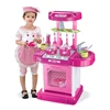 2019 New plastic light pretend play cooking kitchen toy for girls