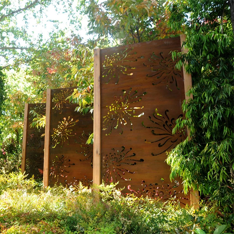 Outdoor Privacy Manufacturer Corten Steel Garden Decorative Screens 