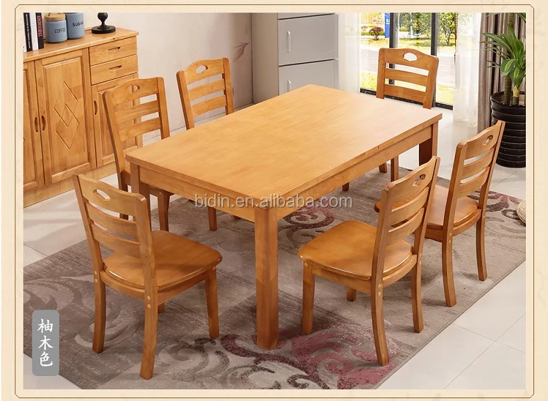 Solid Wood Cheap Restaurant Dinning Table Set 6 Chairs Buy Dinning