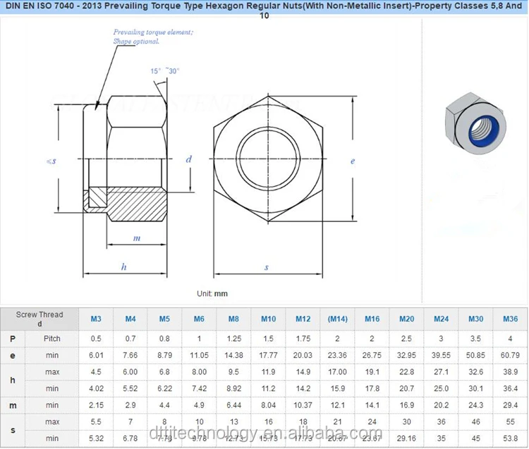 Din En Iso 7040แรงบิดเหนือกว่าประเภทหกเหลี่ยมน็อตล็อคตัวเองปกติ Buy