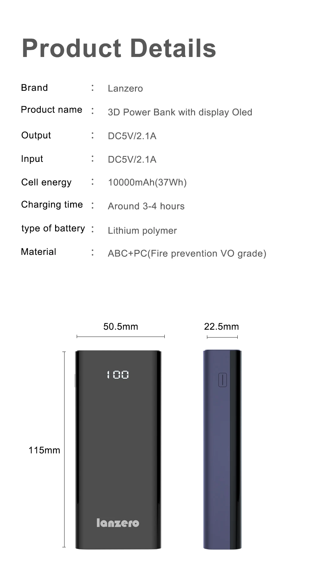 2020 New Type-C Micro Dual Usb Jack 10000Mah Mobile Phone Battery Charger Power Bank - ANKUX.COM