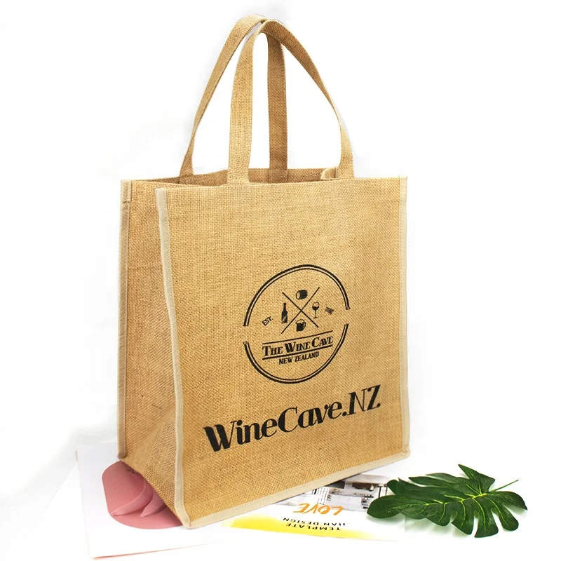 Custom Logo Printed Large Tote Burlap Market Bag Eco Natural Recycled ...