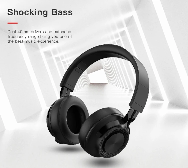Comfortable over ear wireless foldable music headphones with noise cancelling - ANKUX.COM