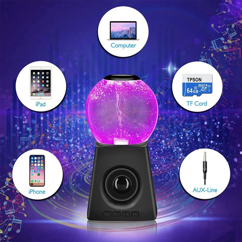 Party design Color Led Water Tornado Night Light Colorful Led Bluetooth Speaker Water Dance Audio Subwoofer Gift - ANKUX.COM