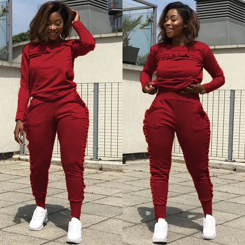 red tracksuit set womens