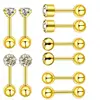 10 pcs 316 L Surgical Steel Ball Cartilage Earrings Stud Helix Ear Piercing