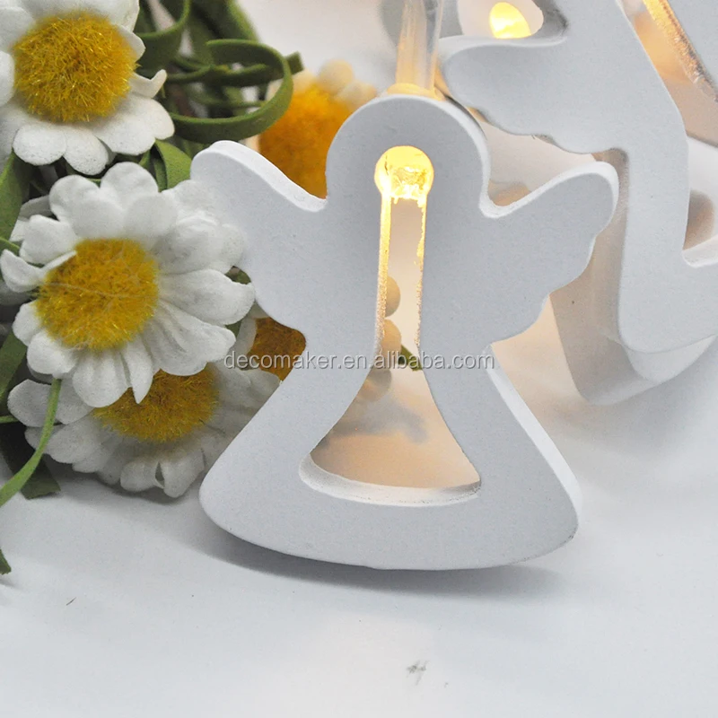 Christmas LED Indoor Outdoor wooden angel Decoration 2AA Battery String Fairy Lights for room party shop  Window