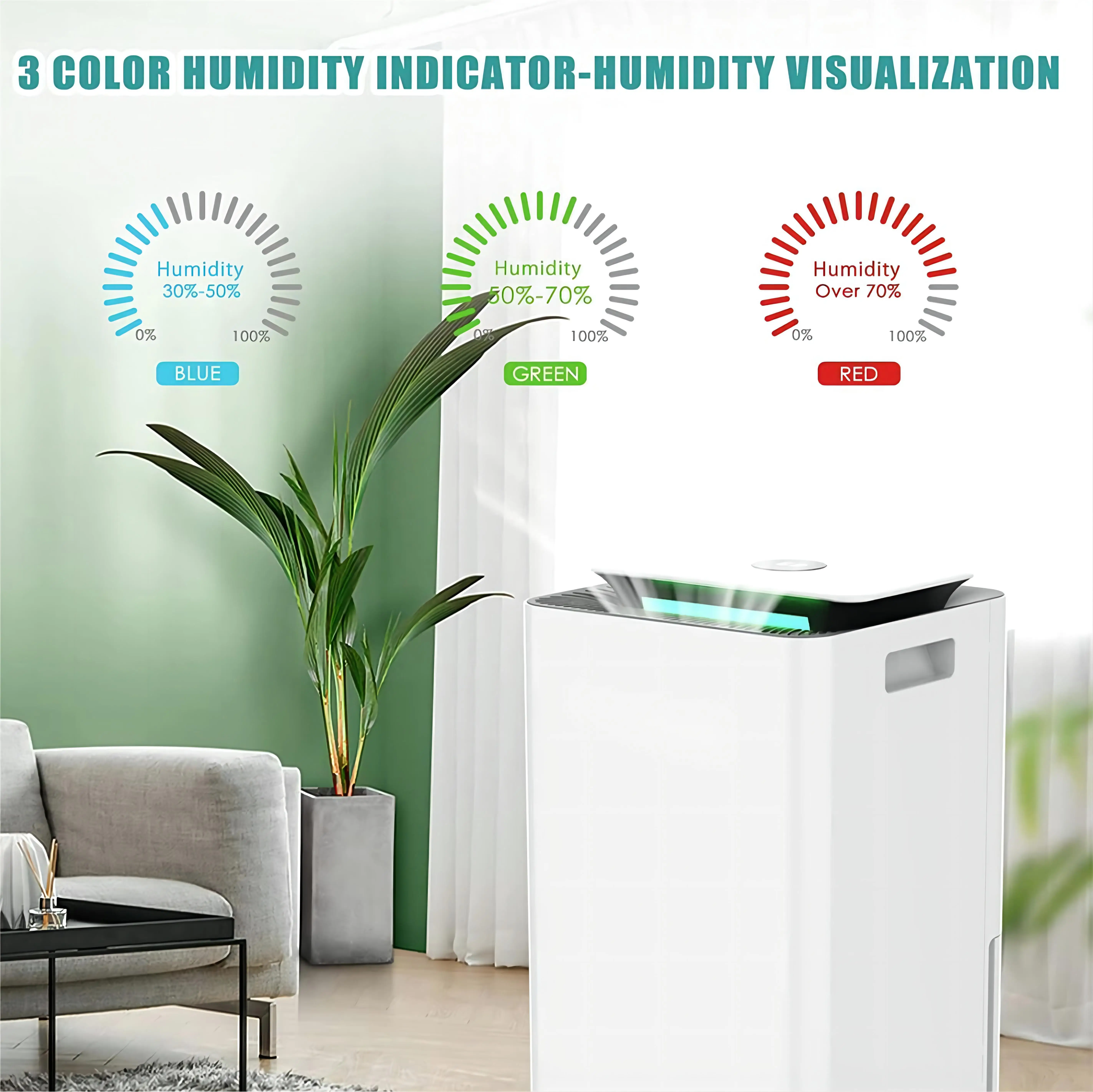 Fuda 12l/day Portable Air Dehumidifier Fan With Wifi Tuya App Smart