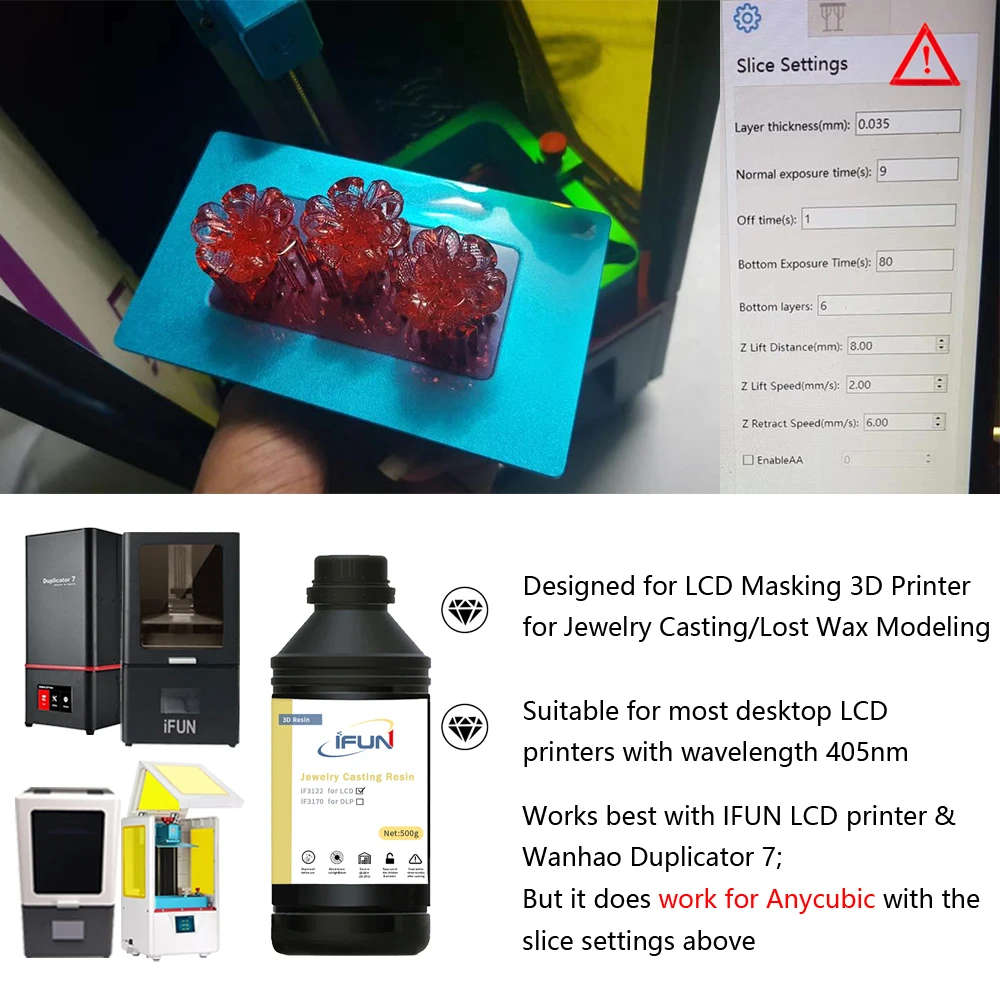 Ifun Lost Wax Resin 3d Printer Castable Uv Curable Resin 405nm Jewelry