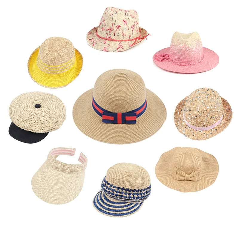 ladies straw visor hats