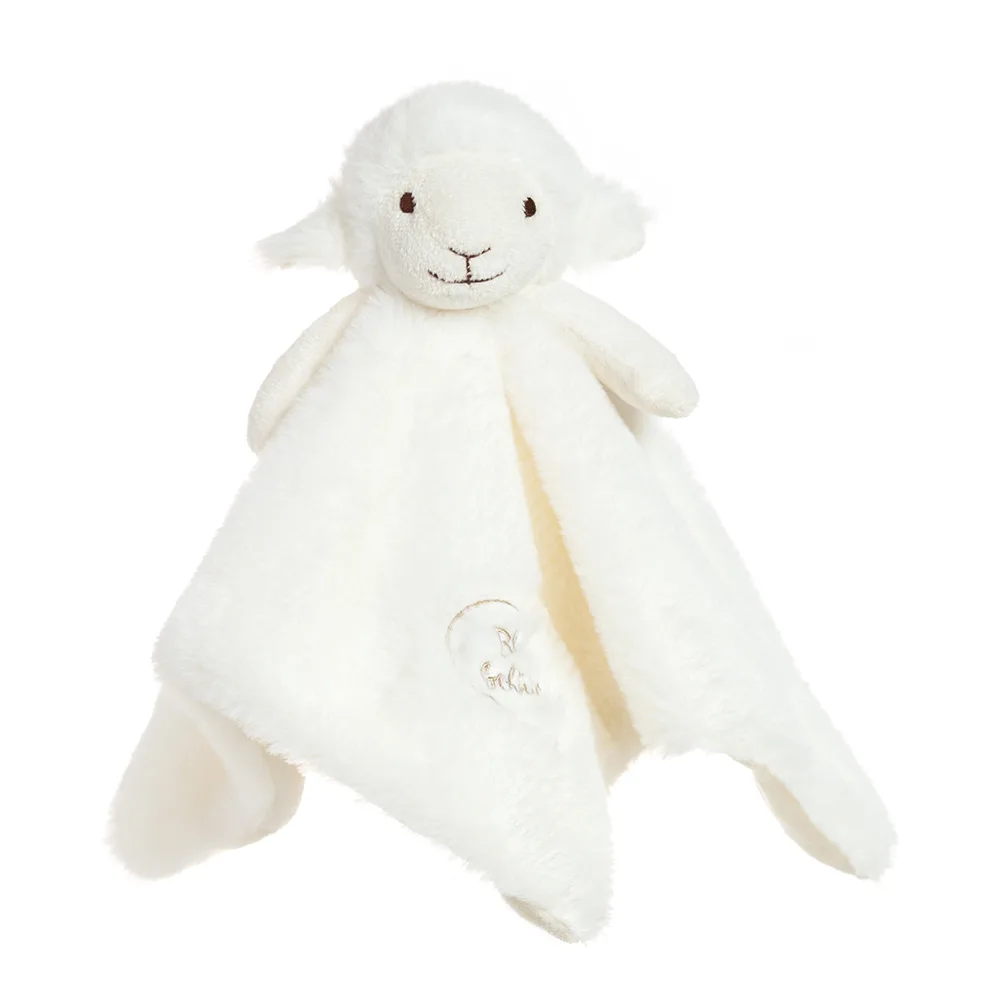 Custom Super Soft Organic Cream Sheep Blanket Plush Baby Comforter Toy