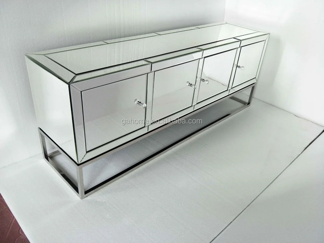 Antique Living Room Golden Mirrored Furniture Mirrored Chest