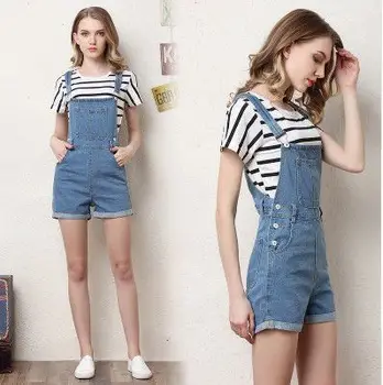 blue dungarees shorts