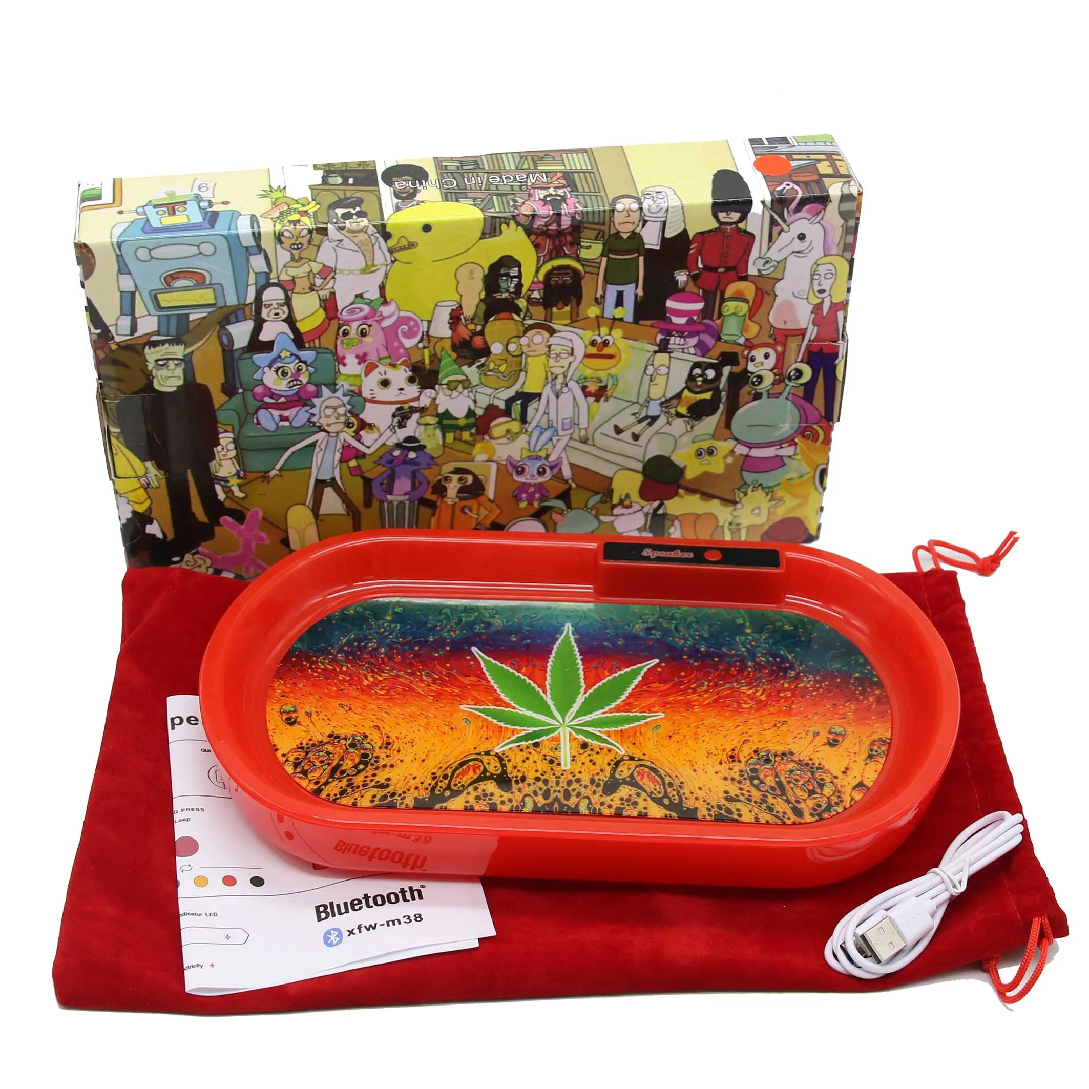 2021 New Bluetooth Speaker Glow Led Rolling Tray Light Up Custom Design