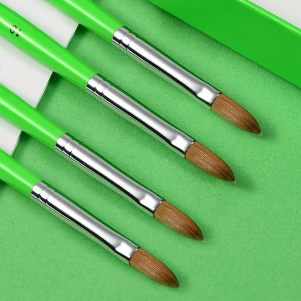 Shiny Beautiful Green 100 Pure Acrylic Kolinsky 3d Nail Art Brush
