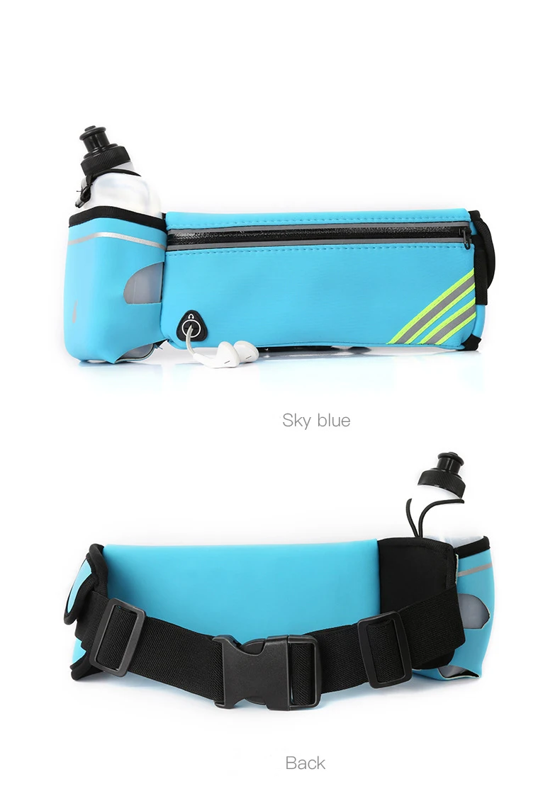 VANNO Men Women Sports Elastic Fanny Pack Running Belt Waist Bag with Water Bottle Holder