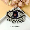 GUGUTREE handmade beaded eyes appliqued,sequined rhinestones crystals eye patches