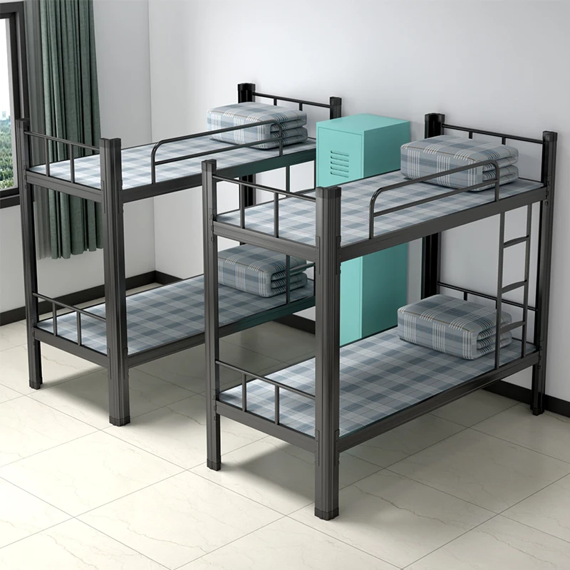 Customizable 2 Layer Military Metal Double Decker Bed School Steel Bunk