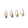 gold plated micro pave cz women finger jewelry cz lock charm ring
