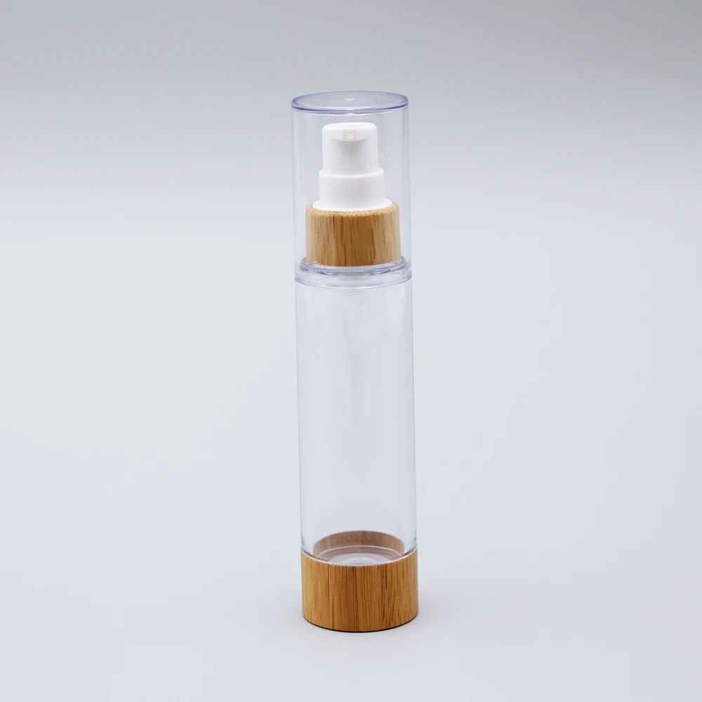 Bamboo set  airless pump bottle , wholesale   airless pump bottle,