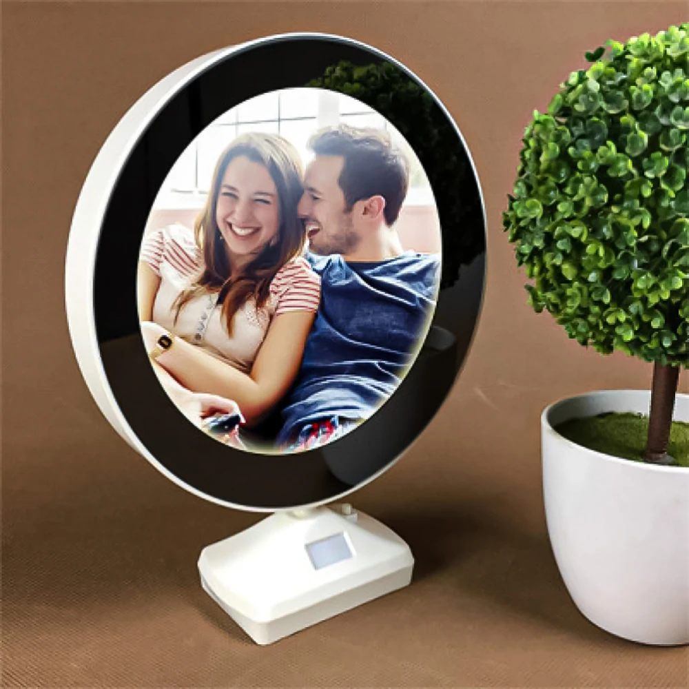 Round Blank Sublimation Photo Frame Mirror With Usb Charge Magic Mirror