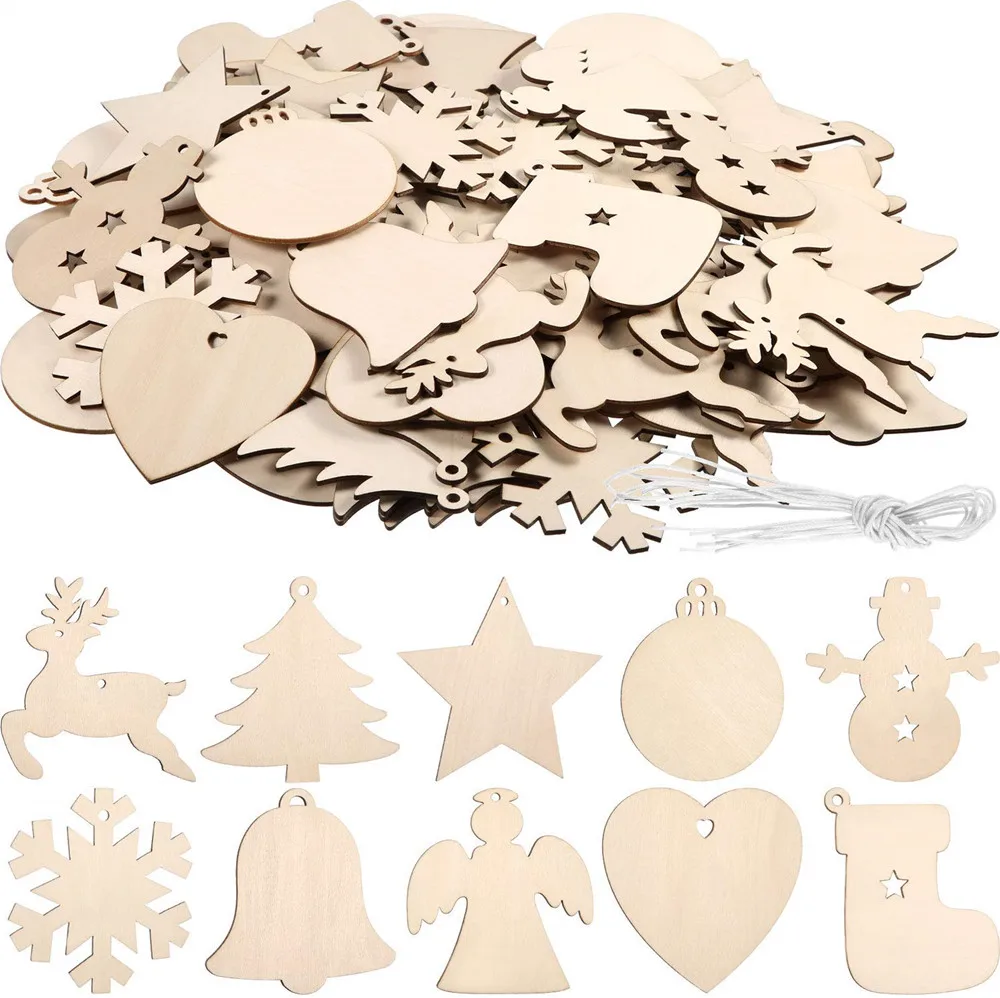 Unfinished Wooden Ornaments Christmas Wood Ornaments Hanging