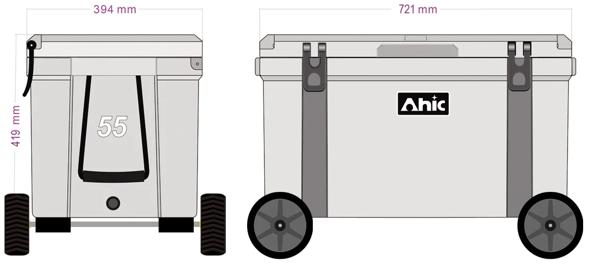 50l plastic large custom cooler plastic can beer insulated food box ice chest cooler box with wheel for outdoor fishing 