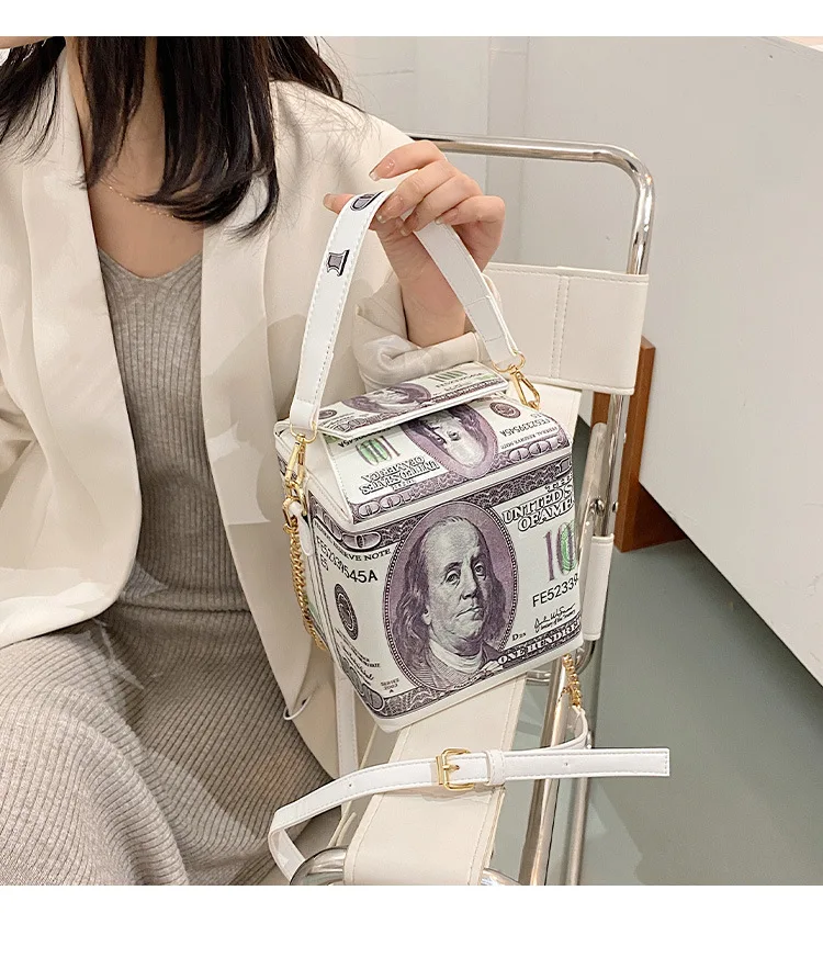 2021 New Design Hundred Dollar Currency Money Clutch Purse And Handbags