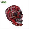 Large Skull patch cool embroidery sequin sew on patch for clothing t shirt