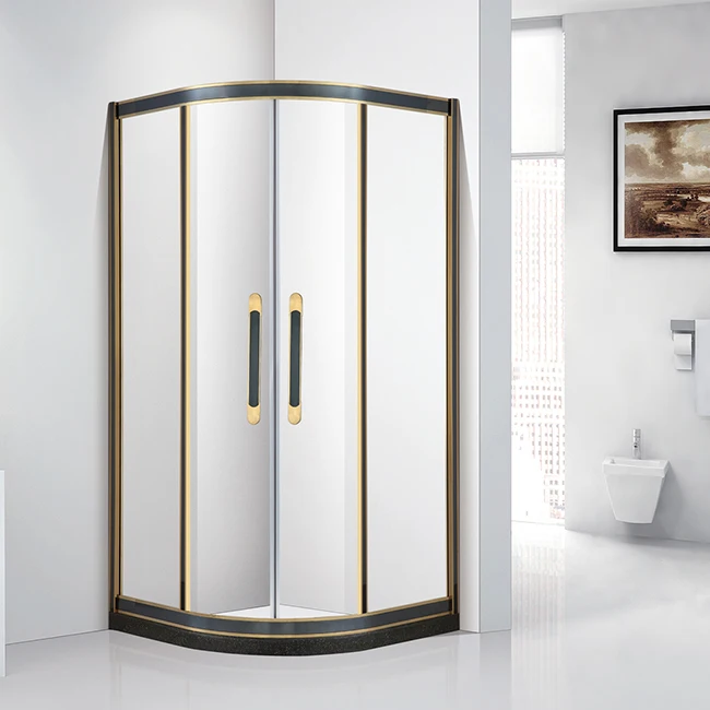 semi-circle shower enclosure Custom Made 304SUS Tempered Glass Shower Door hotel luxury simple shower room