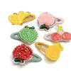 Wholesale Girls Fruit Slice Snap Clips Peach Banana Pineapple Cherry Sequins Slice Hair Snap Barrettes For Hair Decoration