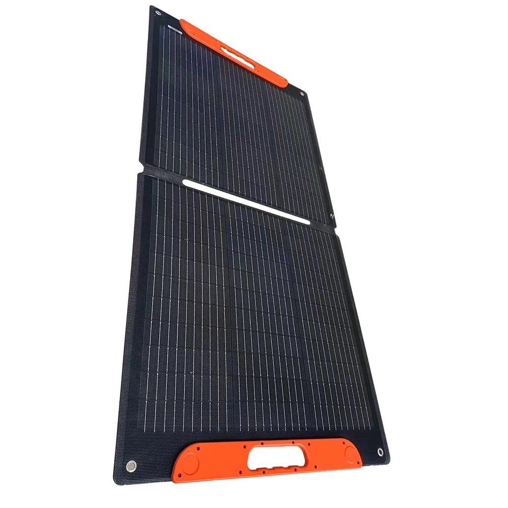 BLUETTI SP200L portable 200W solar panel folded and unfolded