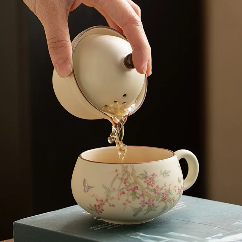 product hot sale portable ceramic metal tea set portable tea cup water separation tea setting for office outdoor camping-6