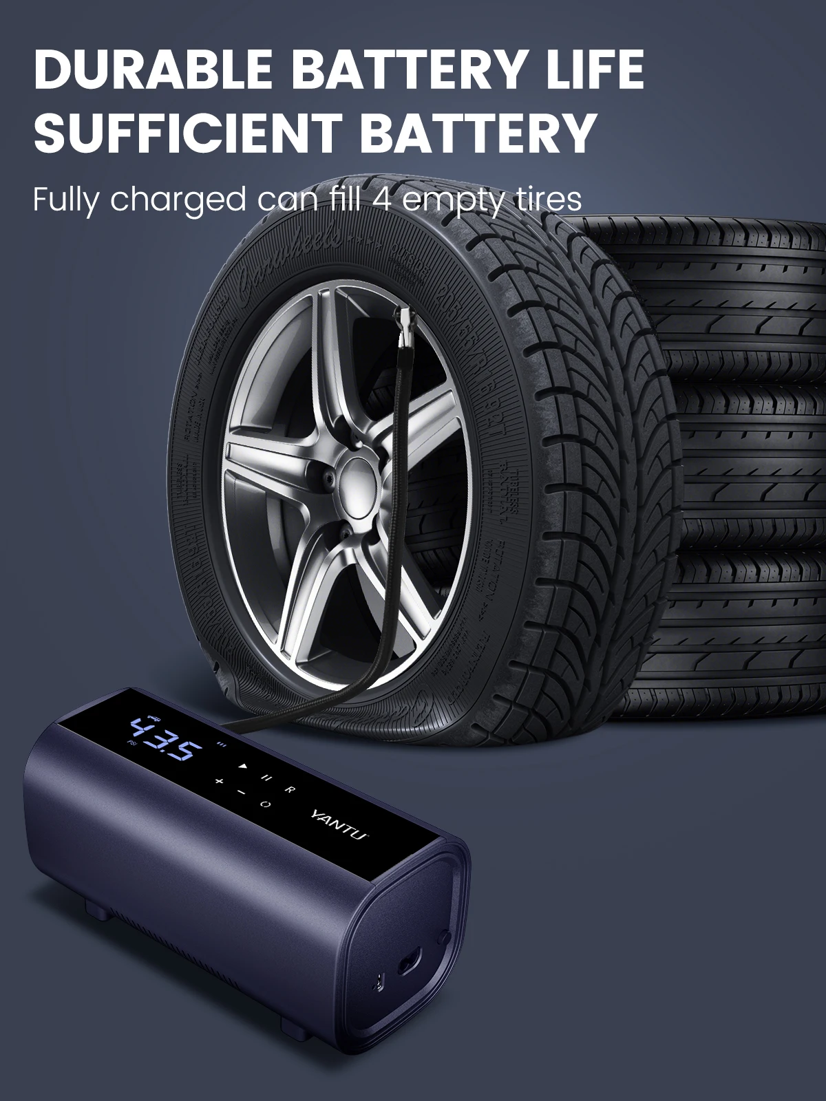 Yantu A22 Double Cylinder12v Cordless Portable Tyre Air Compressor