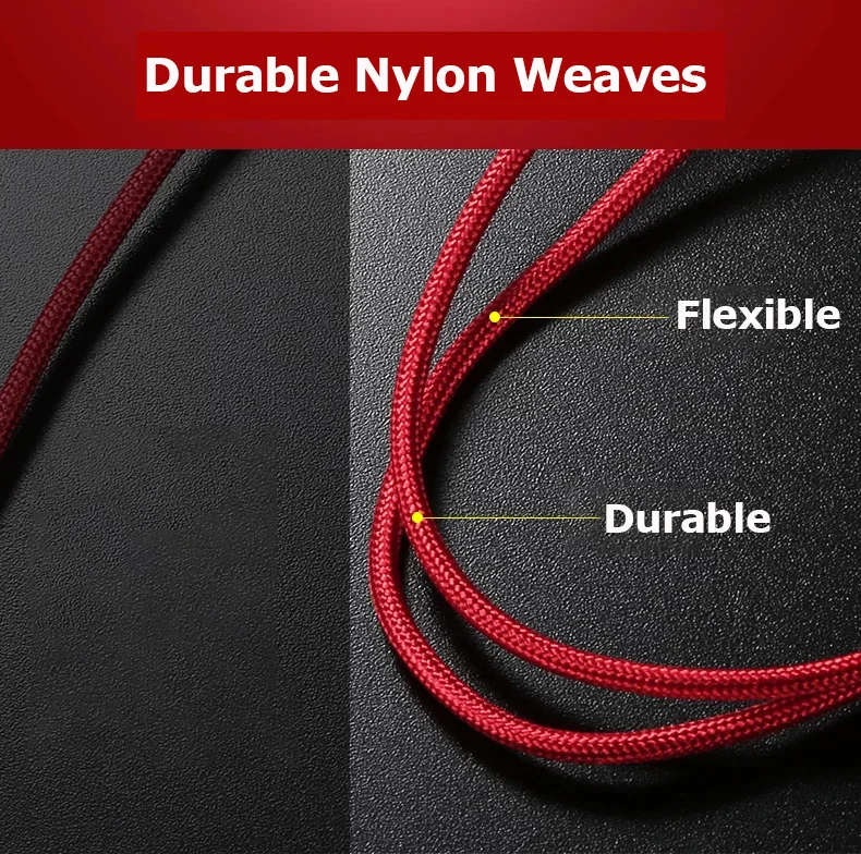 2.1a custom usb 2.0 charger fast charging nylon braided micro usb data cable for android smart phone - ANKUX.COM