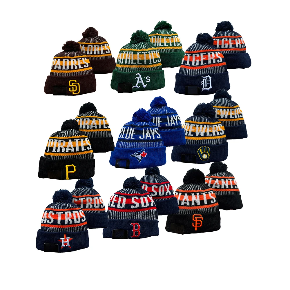 Ready To Ship New Baseball Beanie Hat Embroidery Sport Football Winter